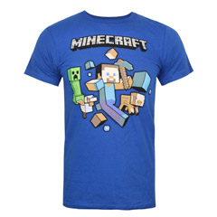 Kids T-shirt Minecraft - Runaway Royal Blue (11-12 years)
