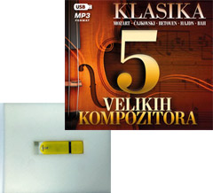 Klasika: 5 velikih kompozitora - Mocart - Čajkovski - Betoven - Hajdn - Bah - kompilacija (MP3 files on USB flash drive)