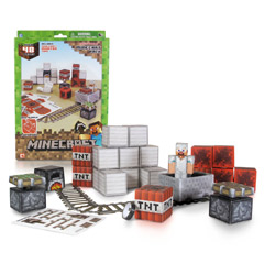 Papercraft Minecraft Figure Set - Minecart