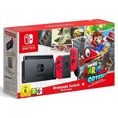 Console Nintendo Switch (Red Joy-Con) + Super Mario Odyssey 